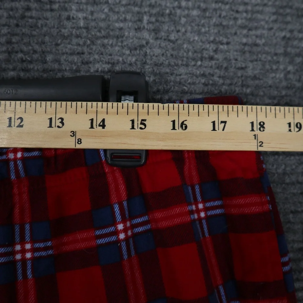 Nautica Pajama Pants Women XL Short Plaid Drawstring Fleece Loungewear Sleepwear